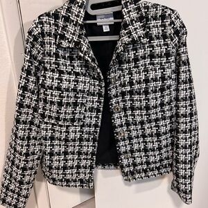 Nine West Black and White Tweed Blazer